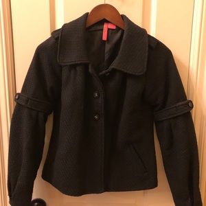 Military Inspired Black Wool Coat